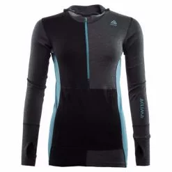 Aclima WarmWool Hood Sweater W/zip W Navy Blazer/ Blue Sapphire/ Azure Blue