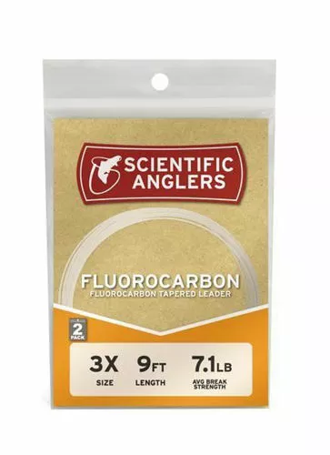 Scientific Anglers SA Fluorocarbon Leader 9" 3X (0.203mm) 2-pack 1 Scientific Anglers SA Fluorocarbon Leader 9" 3X (0.203mm) 2-pack