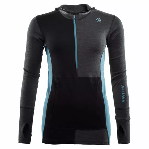 Aclima WarmWool Hood Sweater W/zip W Marengo/ Bitter Chocolate/ Burnt Ochre 1 Aclima WarmWool Hood Sweater W/zip W Marengo/ Bitter Chocolate/ Burnt Ochre