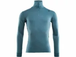 Aclima WarmWool Mock Neck Shirt, Man Tapestry/ Jet Black